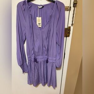 Ramy Brooks Brin tie neck dress in orchid.